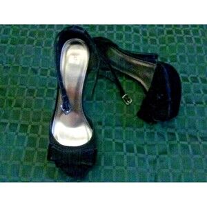 CHRISTMAS PARTY PUMPS Sexy Black Velvet High Heel SIZE 8 Womens holiday Shoes